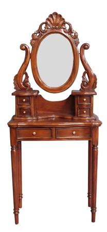 Kosmetinis staliukas MN Dressing 152872927020, rudas, su veidrodžiu