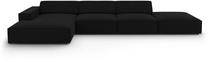 Kampinė sofa Micadoni Home Jodie 5 Seats, juoda sp., kairinė, 341 x 166 cm x 70 cm