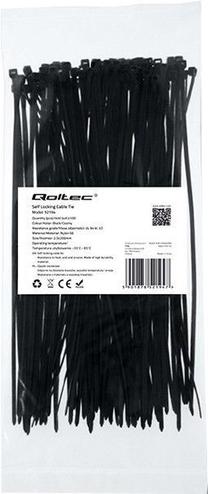 Qoltec Zippers Nylon UV 2.5x200mm 100pcs. Black