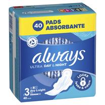 Higieniniai paketai Always Ultra Day & Night Size 3, 40 vnt.