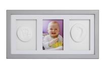 Memory Print käte/jalgade jäljendite tegemise komplekt Odcisk Bobasa Baby Handprint Frame with Clay, Silver Finish