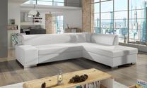 Kampinė sofa Porto Soft 17, balta sp., dešininė, 217 x 278 cm x 74 cm