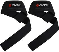 Sporta preču aksesuārs, aproce Pure2Improve Lifting Straps 808126, 60 cm, melna krās., 2 gab.
