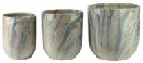 Vazonų rinkinys Mondex Neva Marble HTYE9261, keramika, Ø 28 cm, pilka sp., 3 vnt.