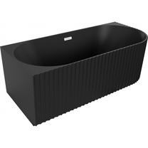 Vonia, laisvai pastatoma Mexen Gia Left, 170 cm x 80 cm x 58 cm, ovalas, balta sp./matinė juoda sp.