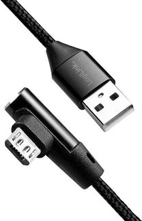 Vads Logilink USB To Micro USB 90° Angled Cable USB, Micro USB, 0.3 m, melna krās.