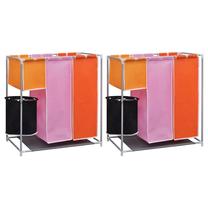 Veļas kaste VLX 3-Section Laundry Sorter Hampers, daudzkrāsaina, 70 cm x 30 cm x 80 cm