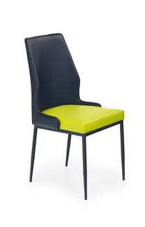 Valgomojo kėdė V-CH-K/199-KR-LIMONKOWY, juoda sp./žalia sp., 48 cm x 43 cm x 92 cm