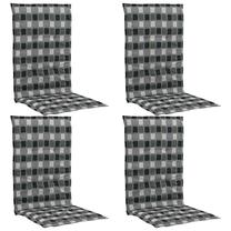Kėdžių pagalvėlė VLX Garden Chair Cushions Printed, juoda sp./pilka sp., 120 cm x 50 cm, 4 vnt.