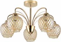 Lampa griesti Candellux Lighting Tobias 35-56085, E27, 5 x 40 W, dzintara krās. / zelta krās.