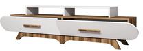 TV galds Kalune Design Flora, balts krās./valriekstu krās., 205 cm x 36.8 cm x 50 cm