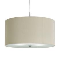 Šviestuvas kabinamas Searchlight Drum Pleat 2356-60CR, E27, 3 x 7 W, smėlio sp. / chromo sp.