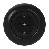 Kontaktligzda Schneider Electric Renova WDE007077, Iezemēta rozete, melna krās.