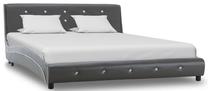 Lova dvigulė VLX Faux Leather 280324, 140 x 200 cm, pilka sp., be čiužinio, su grotelėmis