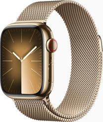 Išmanusis laikrodis Apple Watch Series 9 GPS + Cellular, 41mm Gold Stainless Steel Gold Milanese Loop, aukso sp.