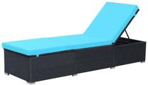 Lauko gultas VLX Sun Lounger 44406, mėlyna sp./juoda sp.