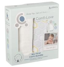 Pledas CuddleCo Comfi-Love My First Care Bundle, baltas/geltonas/pilkas, 80 cm x 80 cm