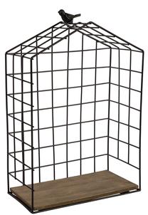 Sieninė lentyna Home4you Bird Cage, ruda, 23 cm x 11 cm x 33 cm