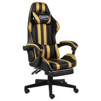 Spēļu krēsls VLX With Footrest 20528, 69 x 62 x 115 - 130 cm, zelta krās./melna krās.