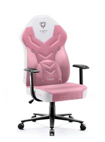 Игровой стул Diablo Chairs X-Gamer, 55 x 53 x 118 - 128 см, белый цв./розовый цв.