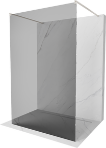 Dušo sienelė Mexen Kioto Walk-in, 130 cm x 200 cm, brushed nickel sp./grūdintas