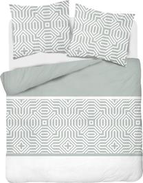 Patalynės užvalkalų komplektas Detexpol Cotton 5112 A, balta sp./žalia sp., 70 x 80 cm, 160 x 200 cm