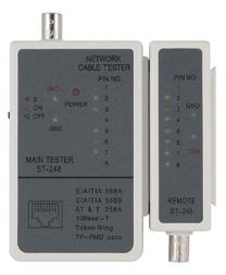 Тестер Gembird Cable Tester for RJ-45 & RG-58 Cables, белый цв.