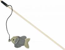 Žaislas ant pagaliuko katėms Barry King Fishing Rod 28704, pilka sp./smėlio ruda sp., 40 cm