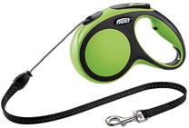 Automatinis pavadėlis Flexi New Comfort Cord S, juoda sp./žalia sp., 8 m