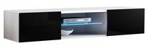 TV staliukas ASM, baltas/juodas, 160 cm x 40 cm x 30 cm