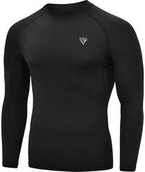 Krekls ar garām piedurknēm, vīriešiem RDX T15 Rash Guard, melna krās., s