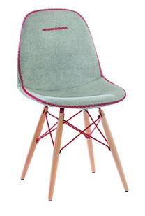 Valgomojo kėdė Kalune Design Trio 813CLK2716, matinė, žalia sp./rožinė sp., 50 cm x 50 cm x 85 cm