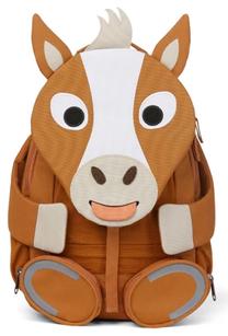 Bērnu mugursoma Affenzahn Great Friend Horse, brūna krās./balta krās., 31 cm x 12 cm x 20 cm