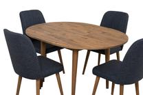 Valgomojo komplektas Kalune Design Vina 1048, pušies sp./tamsiai mėlyna sp.
