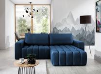 Kampinė sofa Bonett Solar 79, tamsiai mėlyna sp., dešininė, 175 x 250 cm x 92 cm