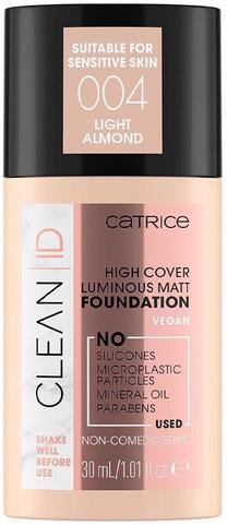 Skystas makiažo pagrindas Catrice Clean ID High Cover Luminous Matt, 004 light almond, 30 ml
