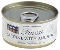 Šlapias kačių maistas Fish4Cats Finest Sardine & Anchovy, žuvis, 0.07 kg