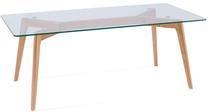 Stalas Oslo L1, ąžuolo sp./skaidri sp., 120 cm x 45 cm x 60 cm