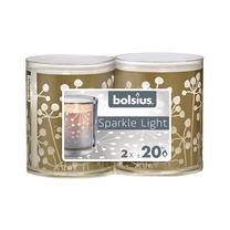 Svece, cilindriskas Bolsius, 20 h, 2 gab., zelta krās.