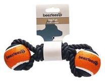 Žaislas šuniui, kamuoliukas Beeztees Flossy Toy with Tennis Ball Jef 641325, 22 cm, juoda sp./oranžinė sp.