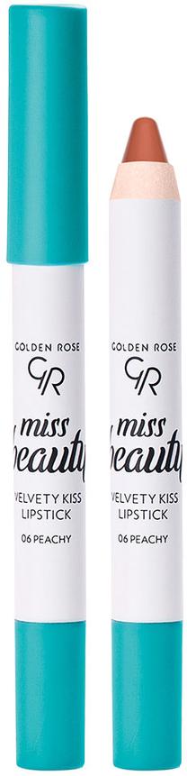 Lūpų dažai Golden Rose Miss Beauty Velvety Kiss, 3.5 g, 06 peachy