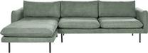 Kampinė sofa Beliani Vinterbro, žalia sp., kairinė, 279 x 162 cm x 86 cm