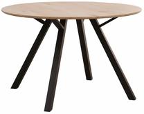 Valgomojo stalas Arno, ruda sp./juoda sp., 120 cm x 120 cm x 76 cm