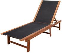 Lauko gultas VLX Sun Lounger 41745, ruda sp./juoda sp.