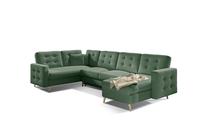 Kampinė sofa, žalia sp., 326 x 202 cm x 93 cm
