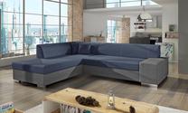 Kampinė sofa Porto Soro 76, Soro 93, pilka sp./tamsiai mėlyna sp., kairinė, 217 x 278 cm x 74 cm