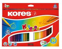 Krāsainie zīmuļi Kores Kolores, 36 gab.