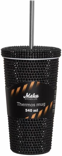 Termopuodelis Maku Diamond Glitter, 0.54 l, juoda sp.