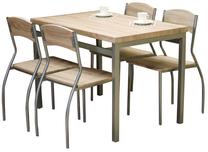 Valgomojo komplektas Astro, pilkas/ąžuolo