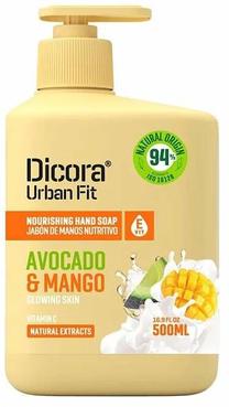 Skystas muilas, rankoms su glicerinu Dicora Avocado & Mango, mango/avokadas, 500 ml